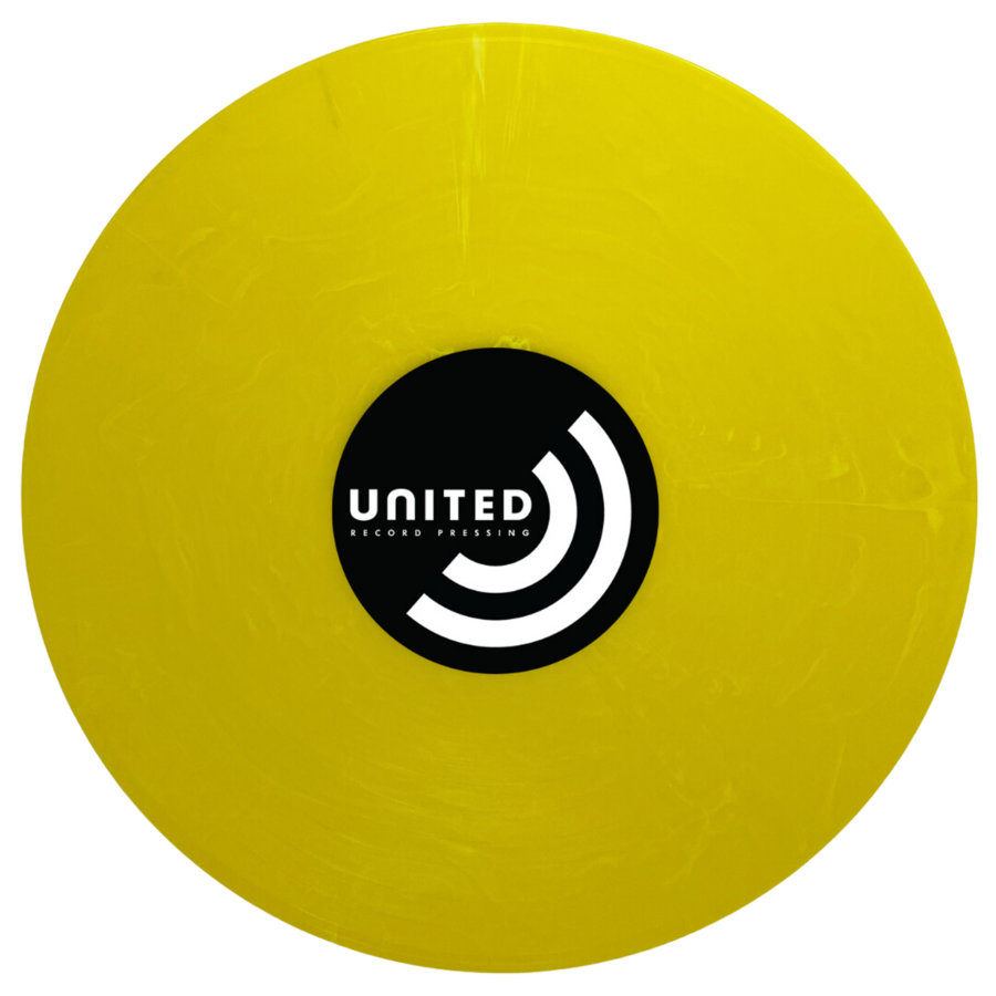 314 Translucent Yellow with White Swirls record