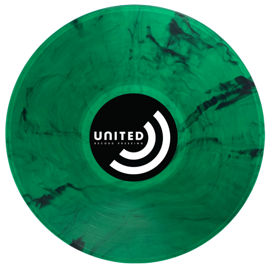 316 Translucent Green with Black Swirls record