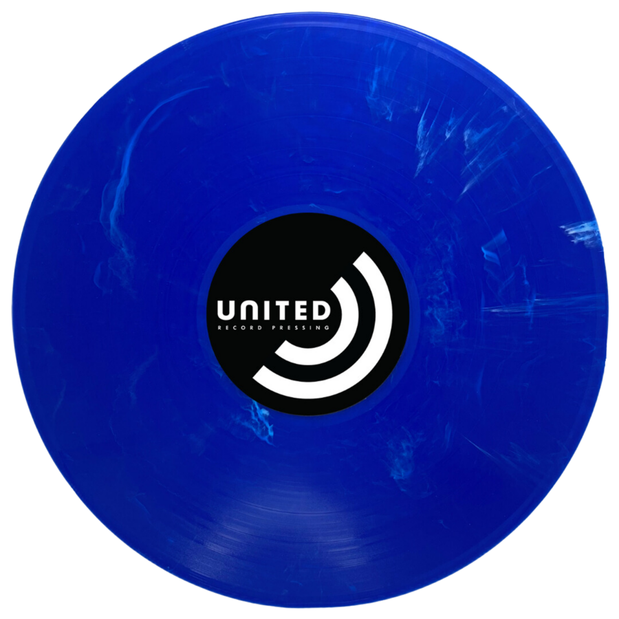 323 Translucent Blue with White Swirls record